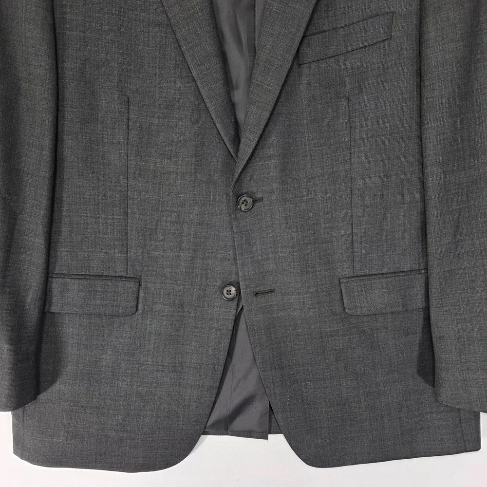 Lauren Ralph Lauren Men's Sport Coat‎ Blazer Two Button Gray Sharkskin Wool 40S